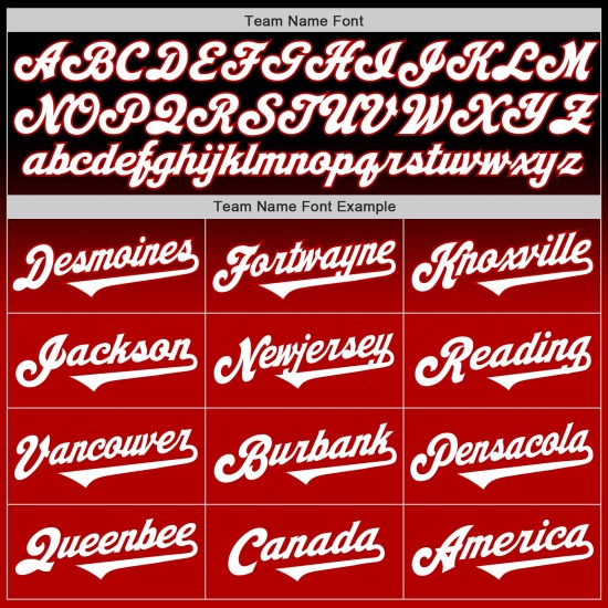 Jersey Zwart Wit-Rood Authentieke Fade Fashion Custom Baseball Jersey Zwart Wit-Rood Authentieke Fade Fashion Custom Baseball