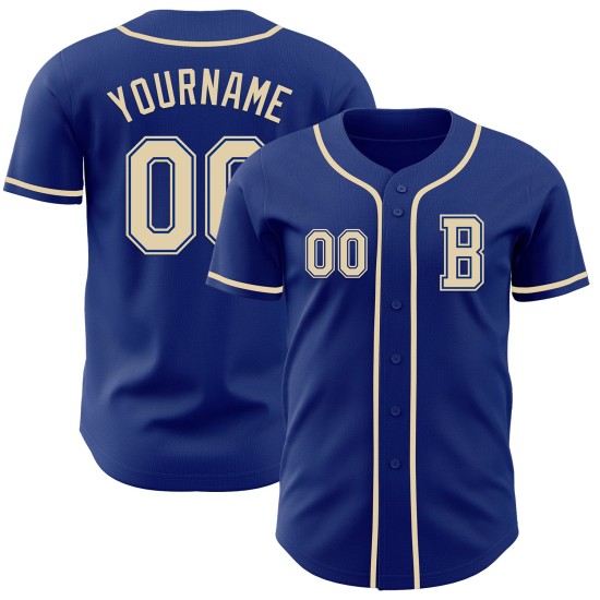 Baseball Royal Cream Custom Authentic Jersey Baseball Royal Cream Custom Authentic Jersey