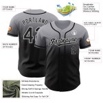 Grijs Baseball Fade Fashion Custom Jersey Authentiek Zwart-Wit Grijs Baseball Fade Fashion Custom Jersey Authentiek Zwart-Wit