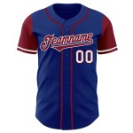 Baseball Royal Crimson-White Jersey Two Tone Authentieke Custom Baseball Royal Crimson-White Jersey Two Tone Authentieke Custom