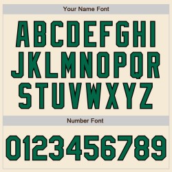 Baseball Kelly Custom Jersey Groen-Zwart Authentieke Crème