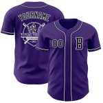 Jersey Custom Baseball Zwart-Wit Paars Authentiek Jersey Custom Baseball Zwart-Wit Paars Authentiek
