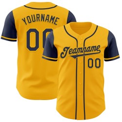 Tone Navy Custom Two Baseball Gold Authentic Jersey