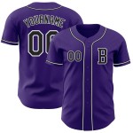 Jersey Custom Baseball Zwart-Wit Paars Authentiek Jersey Custom Baseball Zwart-Wit Paars Authentiek