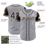 Jersey Two Bruin-Wit Custom Baseball Authentieke Grijze Toon Jersey Two Bruin-Wit Custom Baseball Authentieke Grijze Toon