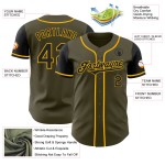 Baseball Salute Olijf Zwart-Goud Toon Jersey Service Authentiek Aan Twee Aangepaste Baseball Salute Olijf Zwart-Goud Toon Jersey Service Authentiek Aan Twee Aangepaste