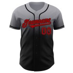 Baseball Gray Jersey Fade Authentieke Custom Rood-Zwarte Mode Baseball Gray Jersey Fade Authentieke Custom Rood-Zwarte Mode
