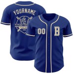 Baseball Royal Cream Custom Authentic Jersey Baseball Royal Cream Custom Authentic Jersey