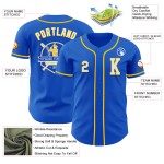Thunder Blue Authentic Jersey Baseball Wit-Geel Aangepast Thunder Blue Authentic Jersey Baseball Wit-Geel Aangepast