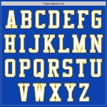 Thunder Blue Authentic Jersey Baseball Wit-Geel Aangepast Thunder Blue Authentic Jersey Baseball Wit-Geel Aangepast