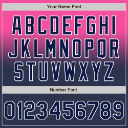 Fade Baseball Authentic Roze Mode Marineblauw-Wit Aangepast Jersey