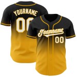Witgouden Jersey Authentieke Mode Baseball Zwart Custom Fade Witgouden Jersey Authentieke Mode Baseball Zwart Custom Fade