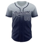 Zilveren Jersey Fashion Fade Custom Navy-Wit Authentieke Baseball Zilveren Jersey Fashion Fade Custom Navy-Wit Authentieke Baseball
