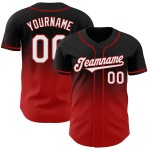 Jersey Zwart Wit-Rood Authentieke Fade Fashion Custom Baseball Jersey Zwart Wit-Rood Authentieke Fade Fashion Custom Baseball