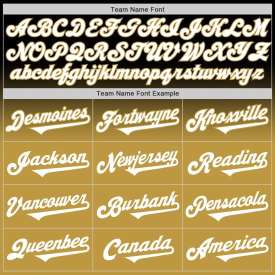 Honkbal Wit-Oud Jersey Goud Zwart Authentieke Aangepaste Mode Fade Honkbal Wit-Oud Jersey Goud Zwart Authentieke Aangepaste Mode Fade
