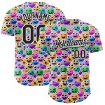 Cartoon gezicht aangepast ontwerp grappig emoji shirt patroon wit honkbal authentiek 3D zwart Cartoon gezicht aangepast ontwerp grappig emoji shirt patroon wit honkbal authentiek 3D zwart