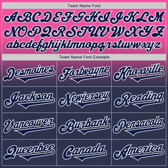 Fade Baseball Authentic Roze Mode Marineblauw-Wit Aangepast Jersey Fade Baseball Authentic Roze Mode Marineblauw-Wit Aangepast Jersey