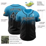 Baseball Fade Authentiek Blauw Custom Fashion Sky Zwart-Wit Jersey Baseball Fade Authentiek Blauw Custom Fashion Sky Zwart-Wit Jersey