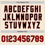 Rood-zwart op maat gemaakt authentiek crèmekleurig honkbalshirt Rood-zwart op maat gemaakt authentiek crèmekleurig honkbalshirt