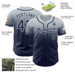 Zilveren Jersey Fashion Fade Custom Navy-Wit Authentieke Baseball Zilveren Jersey Fashion Fade Custom Navy-Wit Authentieke Baseball