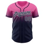 Fade Baseball Authentic Roze Mode Marineblauw-Wit Aangepast Jersey Fade Baseball Authentic Roze Mode Marineblauw-Wit Aangepast Jersey