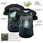 Jersey Zwarte Schedel 3D Authentieke Aangepaste Honkbal Spookachtig Wit Jersey Zwarte Schedel 3D Authentieke Aangepaste Honkbal Spookachtig Wit