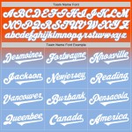 Authentiek op maat gemaakt honkbalblauw, wit en licht vervagend, modieus oranje shirt