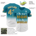 Moeders goud-witte aangepaste honkbal 3D-verlooppatroon trui oud blauwgroen authentiek ontwerp dag Moeders goud-witte aangepaste honkbal 3D-verlooppatroon trui oud blauwgroen authentiek ontwerp dag