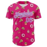 Ontwerp Medium Hot Jersey Cola Baseball Authentiek Patroon Pizza Donut Eten Paars-Wit Roze 3D Foodie Aangepast Snel Ontwerp Medium Hot Jersey Cola Baseball Authentiek Patroon Pizza Donut Eten Paars-Wit Roze 3D Foodie Aangepast Snel