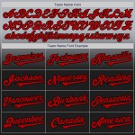 Baseball Gray Jersey Fade Authentieke Custom Rood-Zwarte Mode Baseball Gray Jersey Fade Authentieke Custom Rood-Zwarte Mode