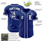 Wit-grijs op maat gemaakt authentiek honkbalshirt Royal Wit-grijs op maat gemaakt authentiek honkbalshirt Royal