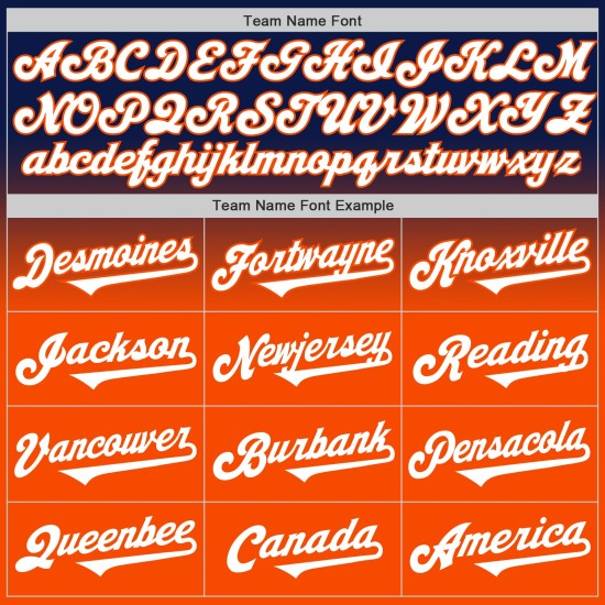 Fade Authentieke Marineblauwe Baseball Jersey Custom Fashion Wit-Oranje Fade Authentieke Marineblauwe Baseball Jersey Custom Fashion Wit-Oranje